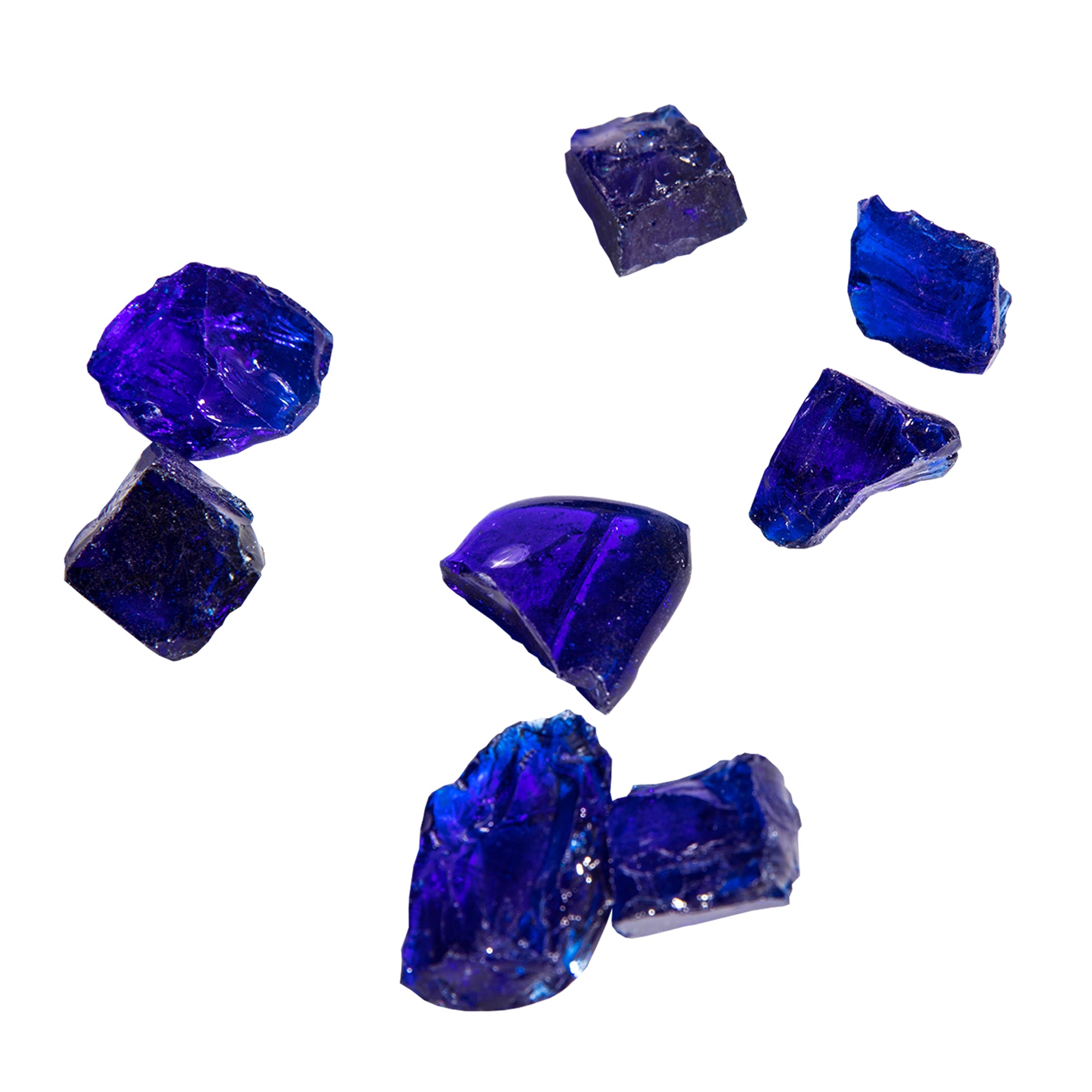 thumbnail image 2 of Blue Fire Glass - 3lb Bag Of 9-14mm Crushed Glass For Fire Pits & Decorative Crafts 2 of 11
