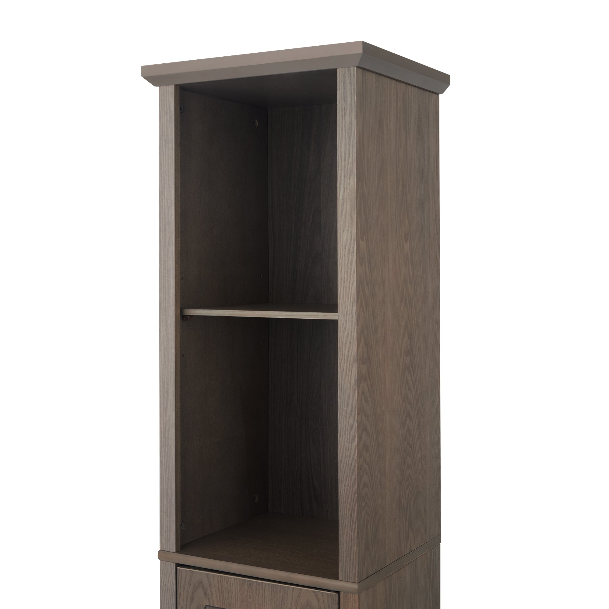 Dark wood linen deals cabinet