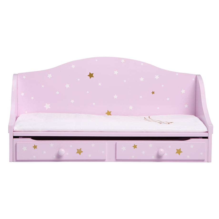 Olivia's Little World Kids Baby Doll Wooden Trundle Bed, Day Pull