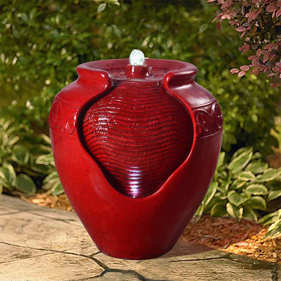 Peaktop by Teamson Home Garden Water Feature with Lights, Outdoor