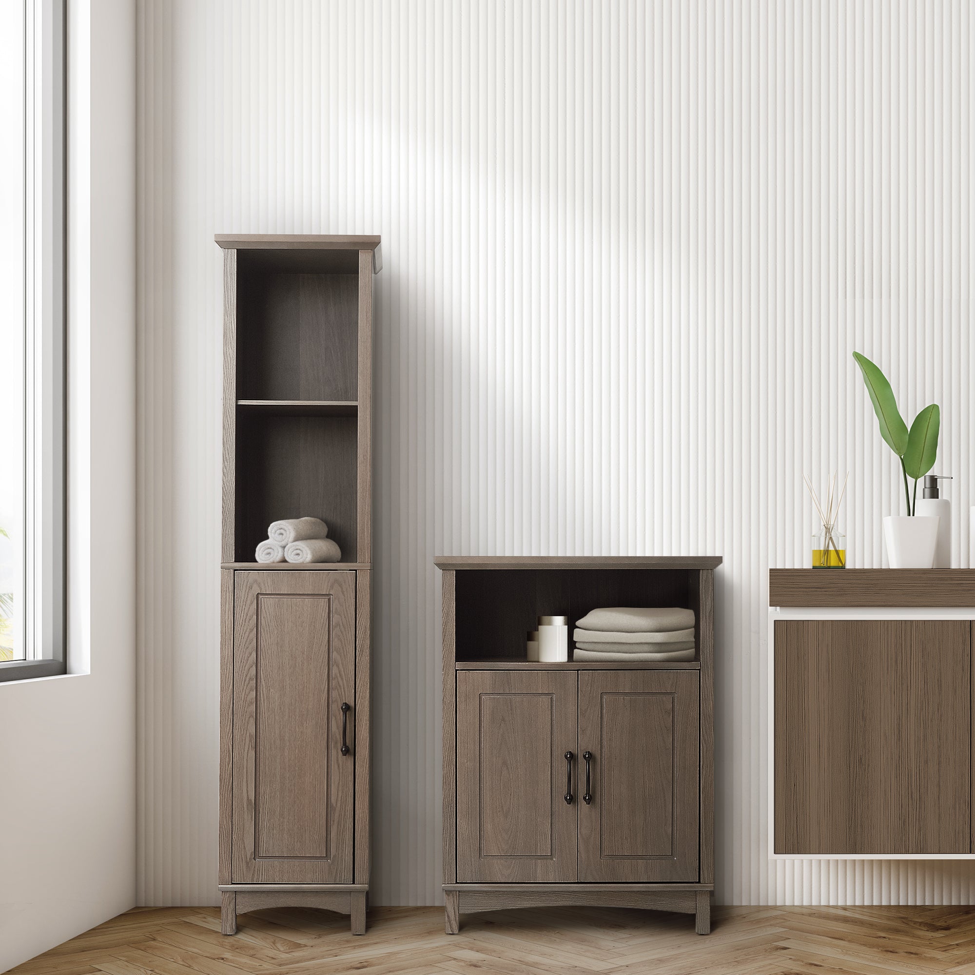 Large bathroom deals linen cabinet