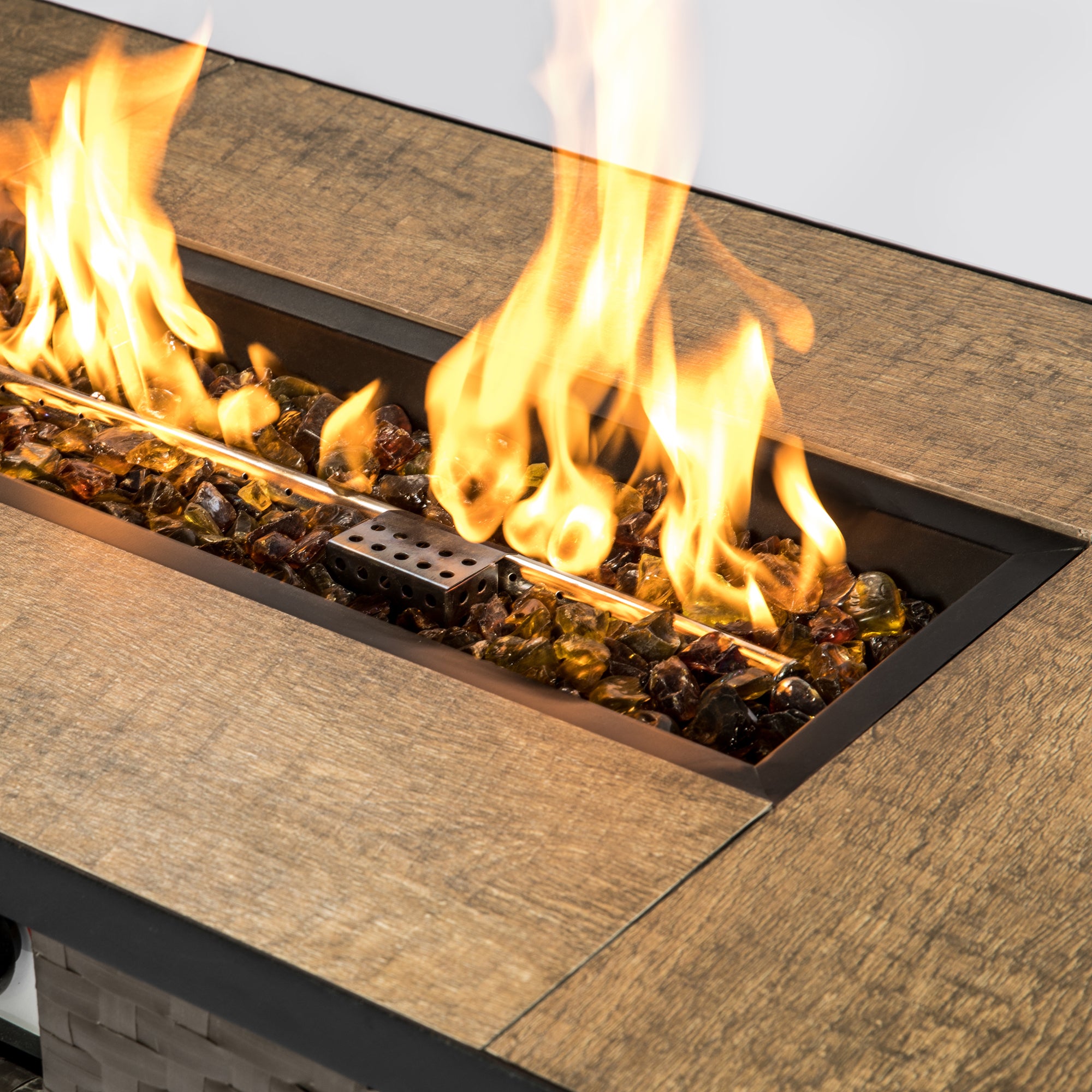 Count Fire Glam Rocks Peaktop by Teamson Home 4 Kg Amber Yellow Fire Glass, Lava Rocks for O ...