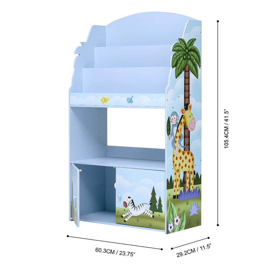 Libreria Per Bambini Scaffale Legno Cassapanca Sunny Safari - 9