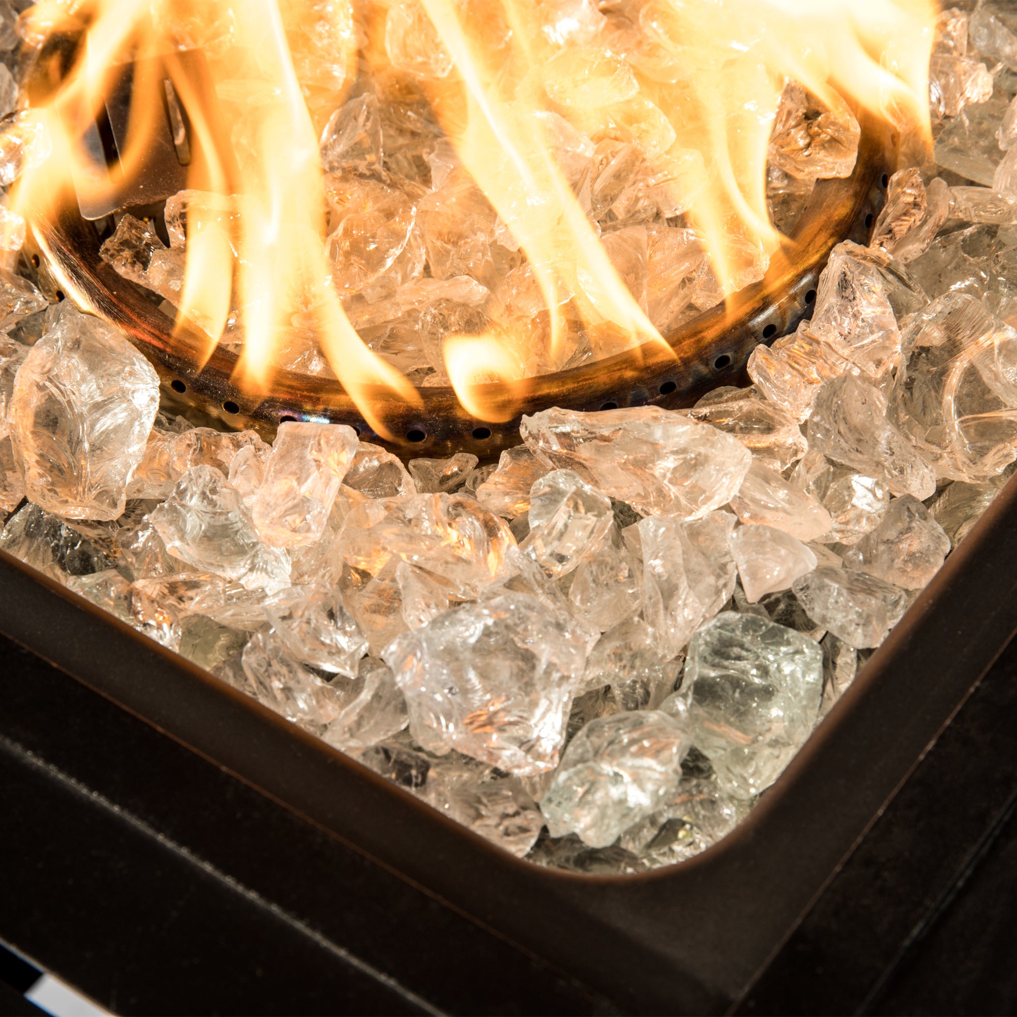 Peaktop by Teamson Home 4 Kg Clear Fire Glass, Lava Rocks for Outdoor ...