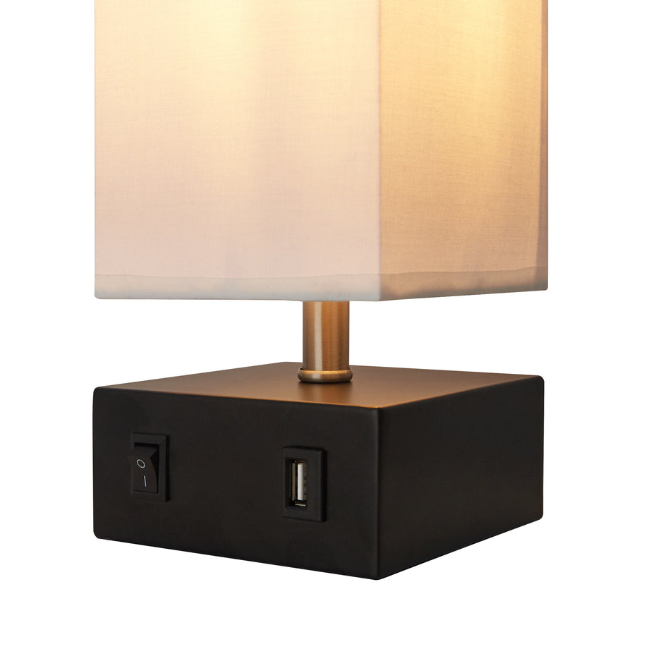 Teamson Home Colette Table Lamp with Built-In USB Port, Standing