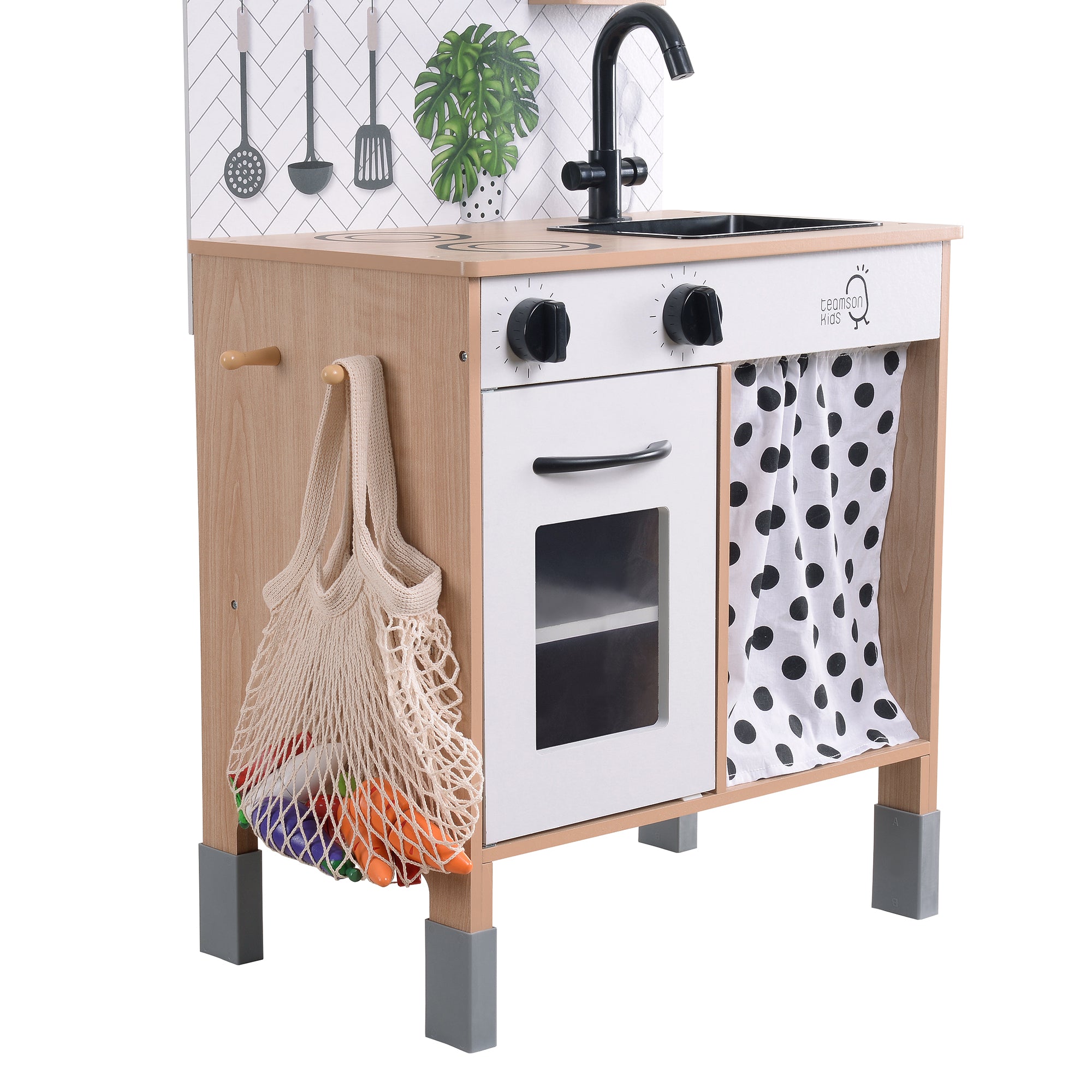 Teamson Kids Little Chef Porto Classic Interactive Wooden Play Kitchen ...