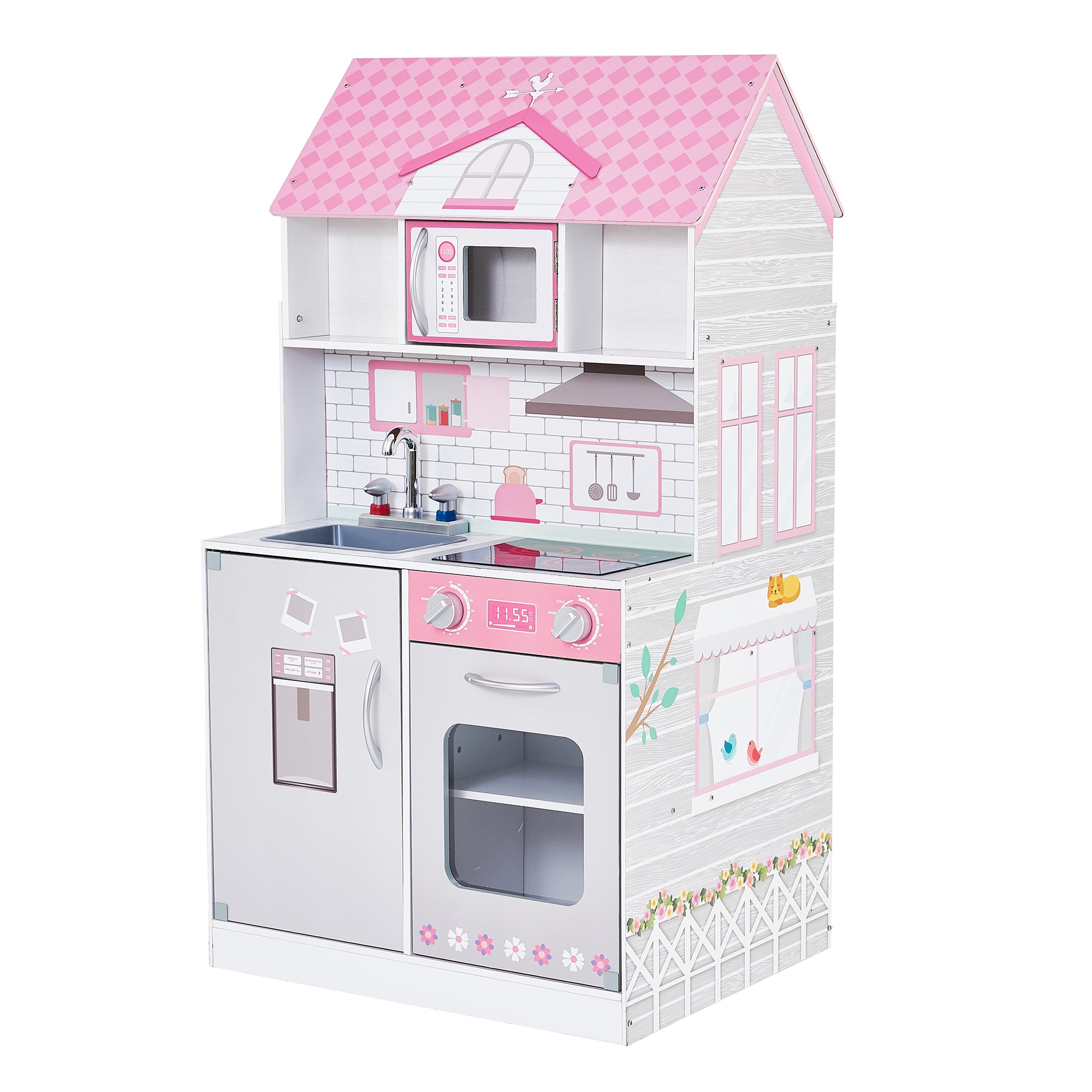 Olivia's Little World Kids Large 2-in-1 Wooden Doll House Play