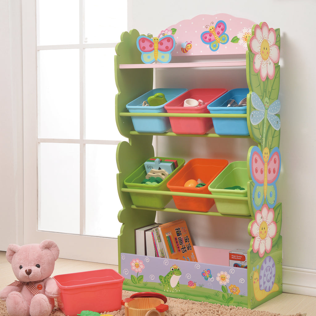Kids' Toy Storage Organizer, Open Storage Cubby, Multifunctional Book and Toy Storage Cabinet CAPHAUS Finish: White